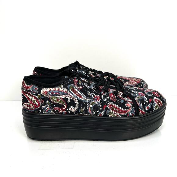 Cute to the Core triple decker paisley women’s platform sneakers shoes. - Picture 4 of 8